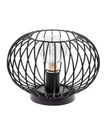 Table Lamp Round Wire Thinking, 1 Light Point 30cm, Black