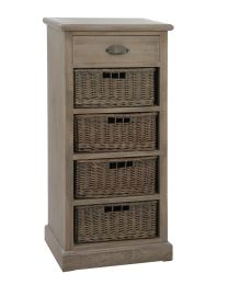 Cabinet 4 Basket + Draw Wd Grey W