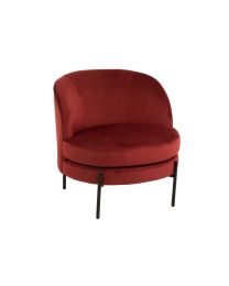 Lounge Chair Round Textile/metal Stone Red