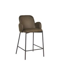 Bar Stool In Microfiber Army Color - Per 2