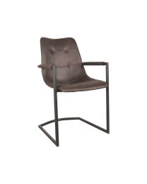 Dining Chair With Arm In Anthracite Microfiber - Per 2