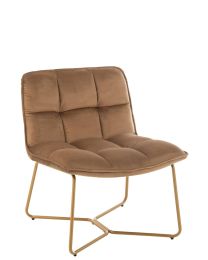 Lounge Chair Lisa Metal/textile Brown