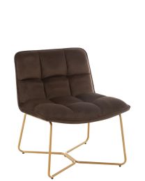 Lounge Stuhl Lisa Metall/textil Dunkel Braun