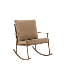 Chair Swing Metal/textile Beige/dark Brown