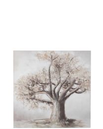 Painting Tree Canvas/wood Brown/gold