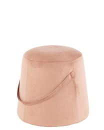 Hocker Henkel Velours Rosa