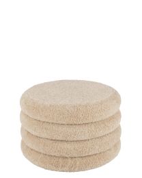 Hocker Rund Teddy Polyester Beige