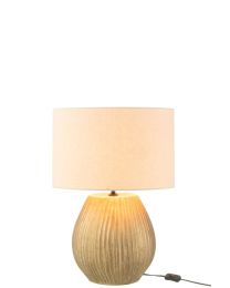 Lampe+schirm Nebu Rund Keramik Gold Small