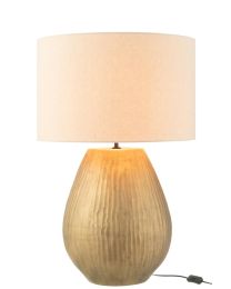 Lampe+schirm Nebu Rund Keramik Gold Large