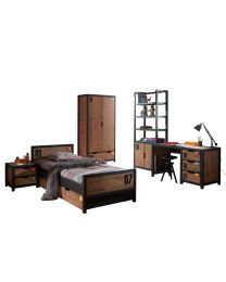 Set Alex Best. Aus Nachtkonsole, Einzelbett, Bettschublade, Schreibtisch, Regal Und Kleiderschrank 2-trg.