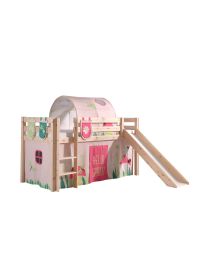 Spielbett Pino Inkl. Rutsche Mit Textilset Vorhang, Tunnel Und 3 Taschen "spring"