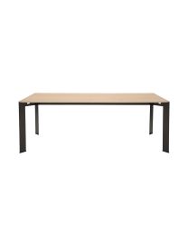 Oak Dining Room Table In Natural Color, Metal Legs.