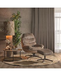 Relax Armchair With Footstool, Taupe