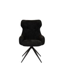 Dining Chair With Armrest Black Upholstery - Per 2