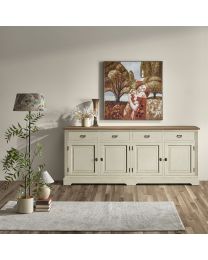 Sideboard 4 Türen Und 4 Schubladen Altweiß