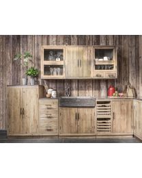 Modulare Landhausküche, Küchenschrank Mit 2 Holztabletts Und 1 Tür