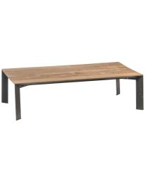 Coffee Table In Recycled Teak, Metal Legs