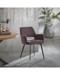 Armchair With Open Back In Merlot Upholstery - Per 2