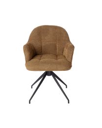 Armchair On Swivel Base, Upholstery Cognac - Per 2