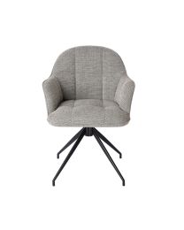 Armchair On Swivel Base, Upholstery Light Grey - Per 2