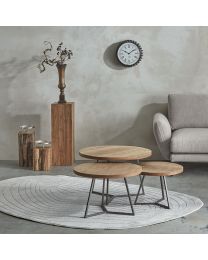 Coffee Table Set Of 3pcs Round