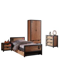 Set Alex Best. Aus Nachtkonsole, Einzelbett 90x200, Bettschublade, Kleiderschrank 2-trg. Und Kommode