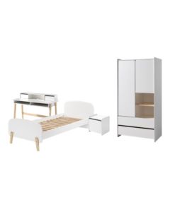 Diese Kiddy-kombination Besteht Aus Den Folgenden Elementen: Kiddy 2t Schrank+2schubladen * Und Ein Kiddy Bett 90 Weiss * Und Ein Kiddy Nako Weiss * Und Ein Kiddy Scrhreibtisch Mit Aufbau Weiss  *