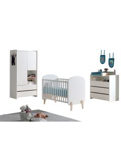 Diese Kiddy-kombination Besteht Aus Den Folgenden Elementen: Kiddy Babybett 60x120cm Weiss  * Und Ein Kiddy Kommode 3 Schubkasten Weiss  * Und Ein Kiddy Wickelauflage Natur  * Und Ein Kiddy 2t Schrank+2schubladen *