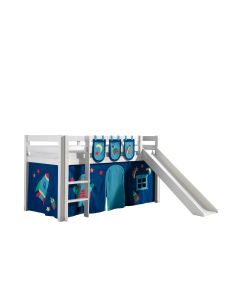 This Pino-combination Contains A Pino  Mid Sleeper + Slide White  And A Curtain Astro And A 3 Pockets Astro