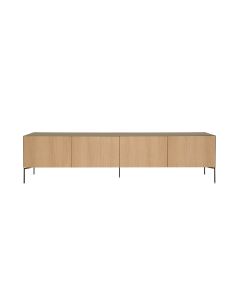 Stilvoller Tv-schrank Aus Eiche Mit Linien Und Metallverarbeitung. 221cm