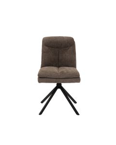 Dining Chair In Velvet Soft Brown Upholstery - Per 2