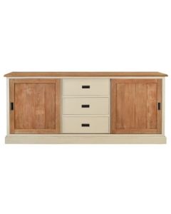 Buffet Cabinet With 2 Sliding Doors And 3 Drawers. Teak Finishing