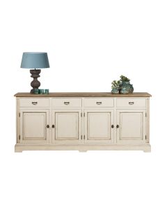 Sideboard 4 Türen Und 4 Schubladen Altweiß