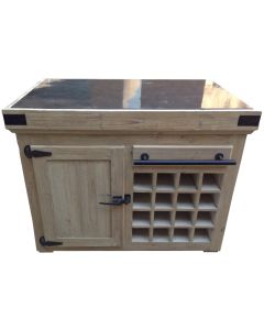 Kitchen Island With Natural Stone Worktop.