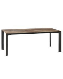 Dining Table 250cm In Recycled Teak, Metal Legs