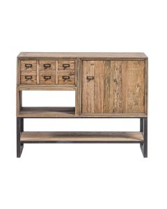 Cabinet With 1 Door And 1 Drawer In Recycled Oak