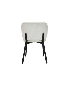 Dining Chair In Off White Boucle Fabric - Per 2