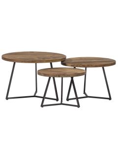 Coffee Table Set Of 3pcs Round